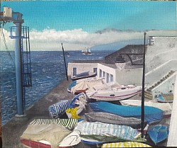 Boatyard oil paintings